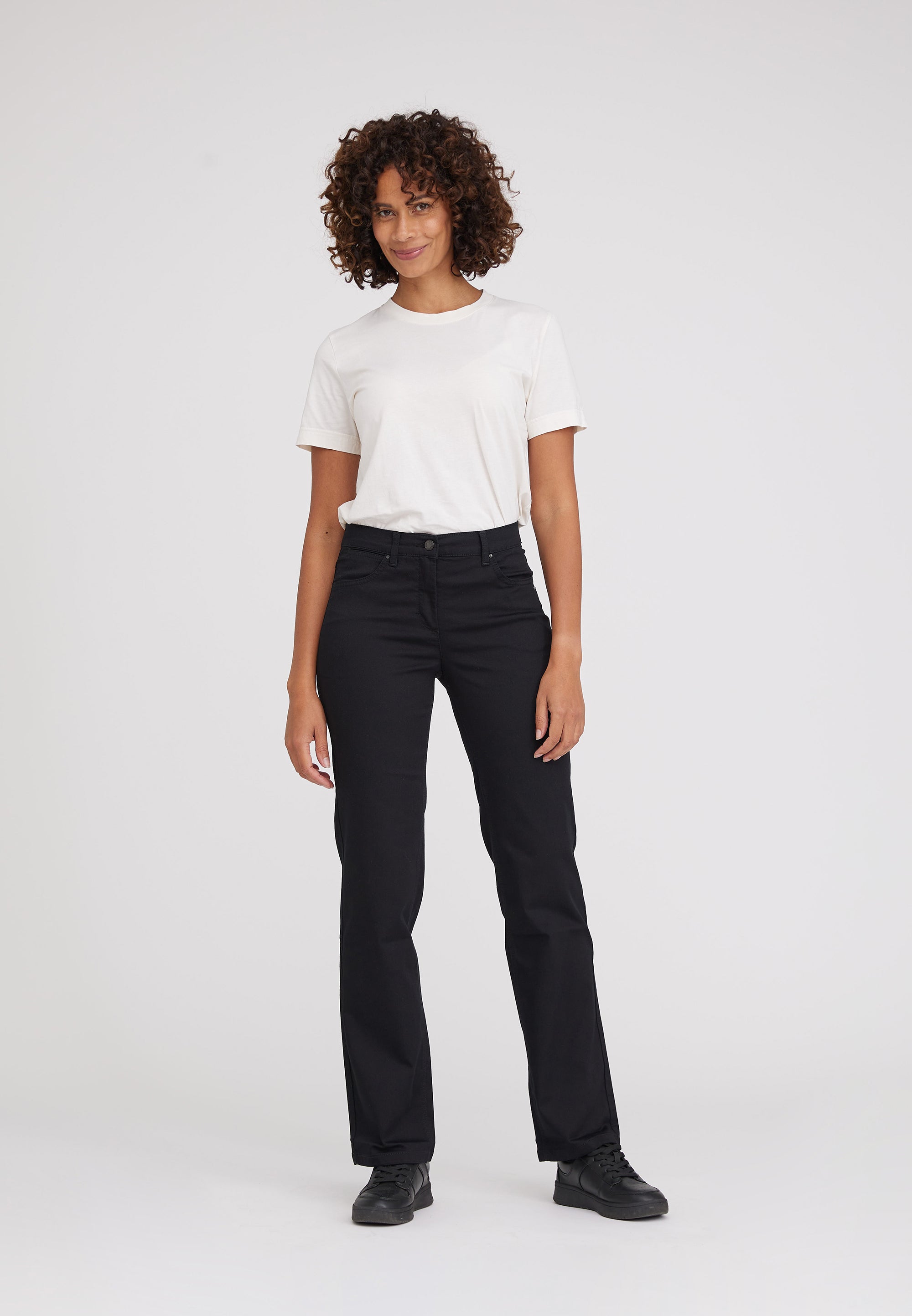 LAURIE  Amelia Straight - Medium Length Trousers STRAIGHT 99000 Black