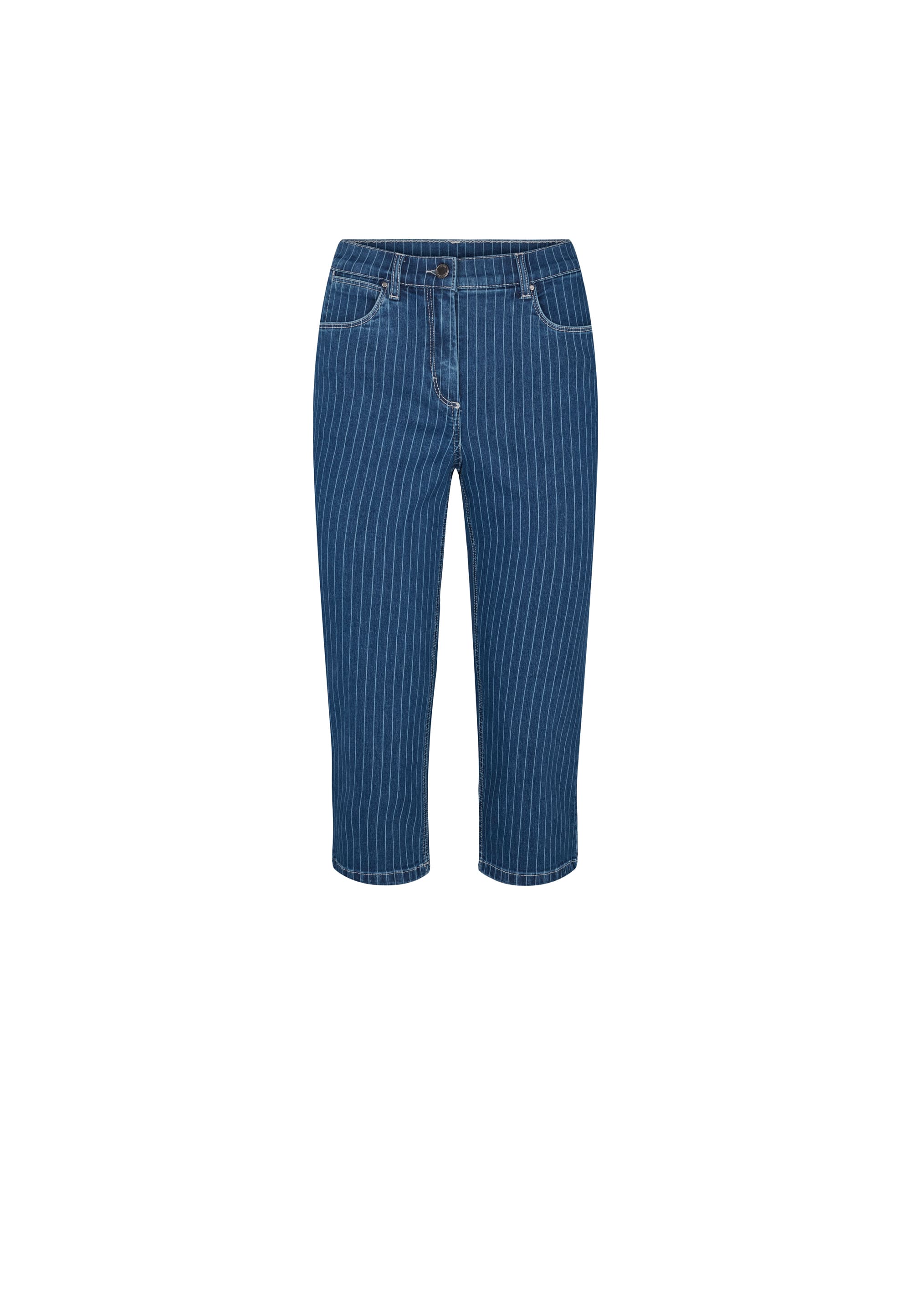 LAURIE Charlotte Regular Capri Medium Length Trousers REGULAR 49398 Blue Denim Stripe