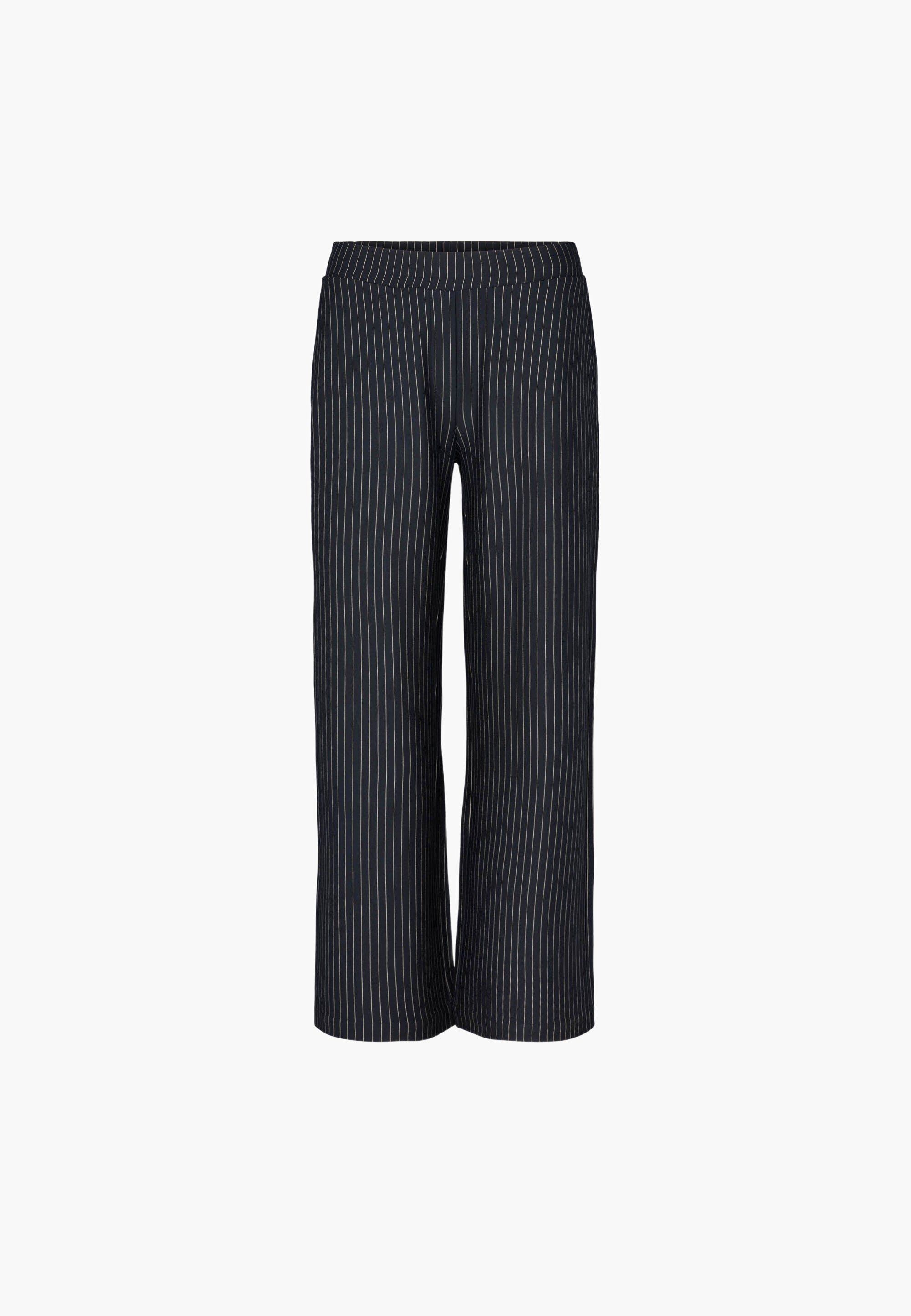 LAURIE Daisy Pure Straight - Medium Length Trousers STRAIGHT 49027 Navy Stripe Brushed