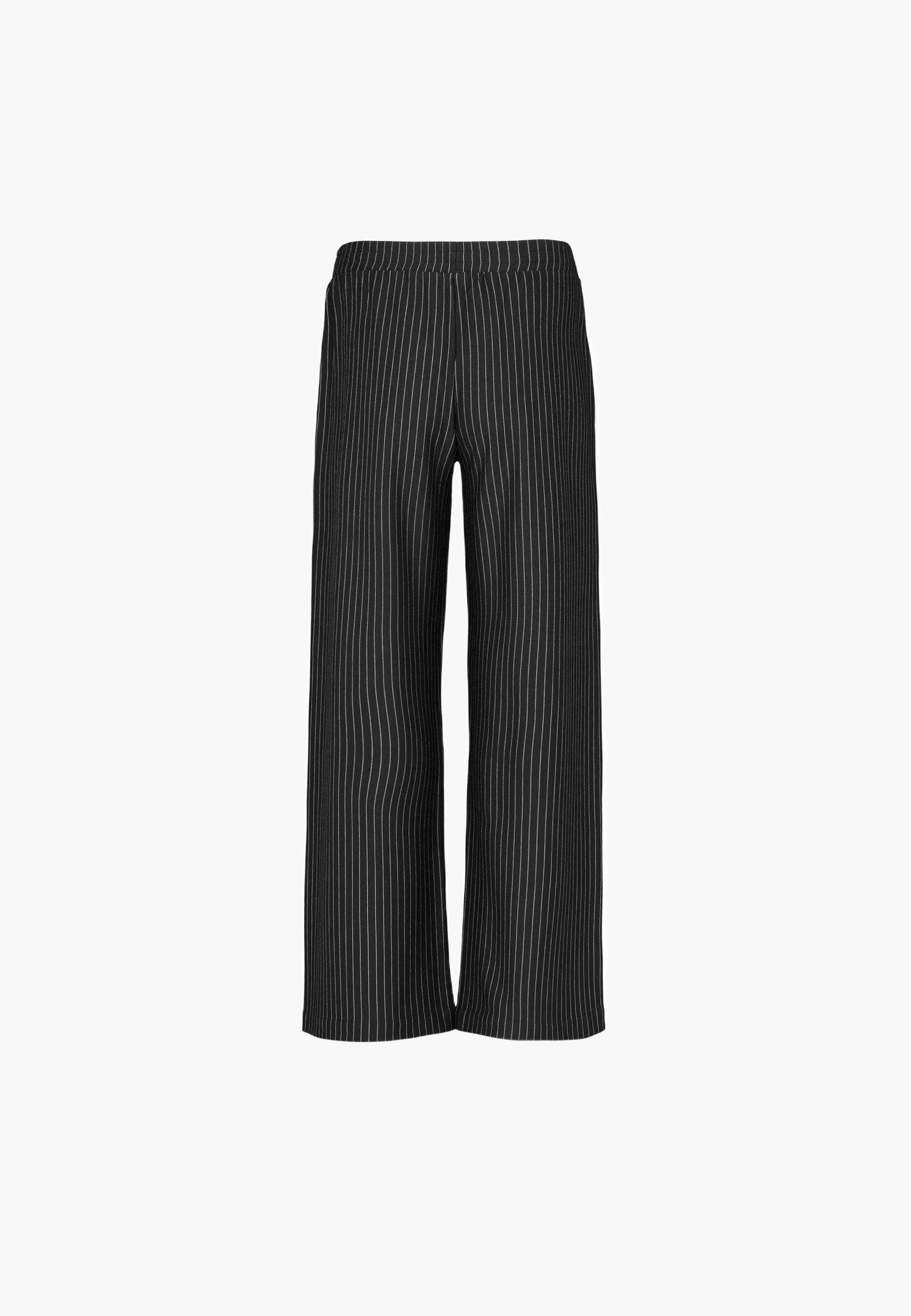 LAURIE Daisy Pure Straight - Medium Length Trousers STRAIGHT 99027 Black Stripe Brushed