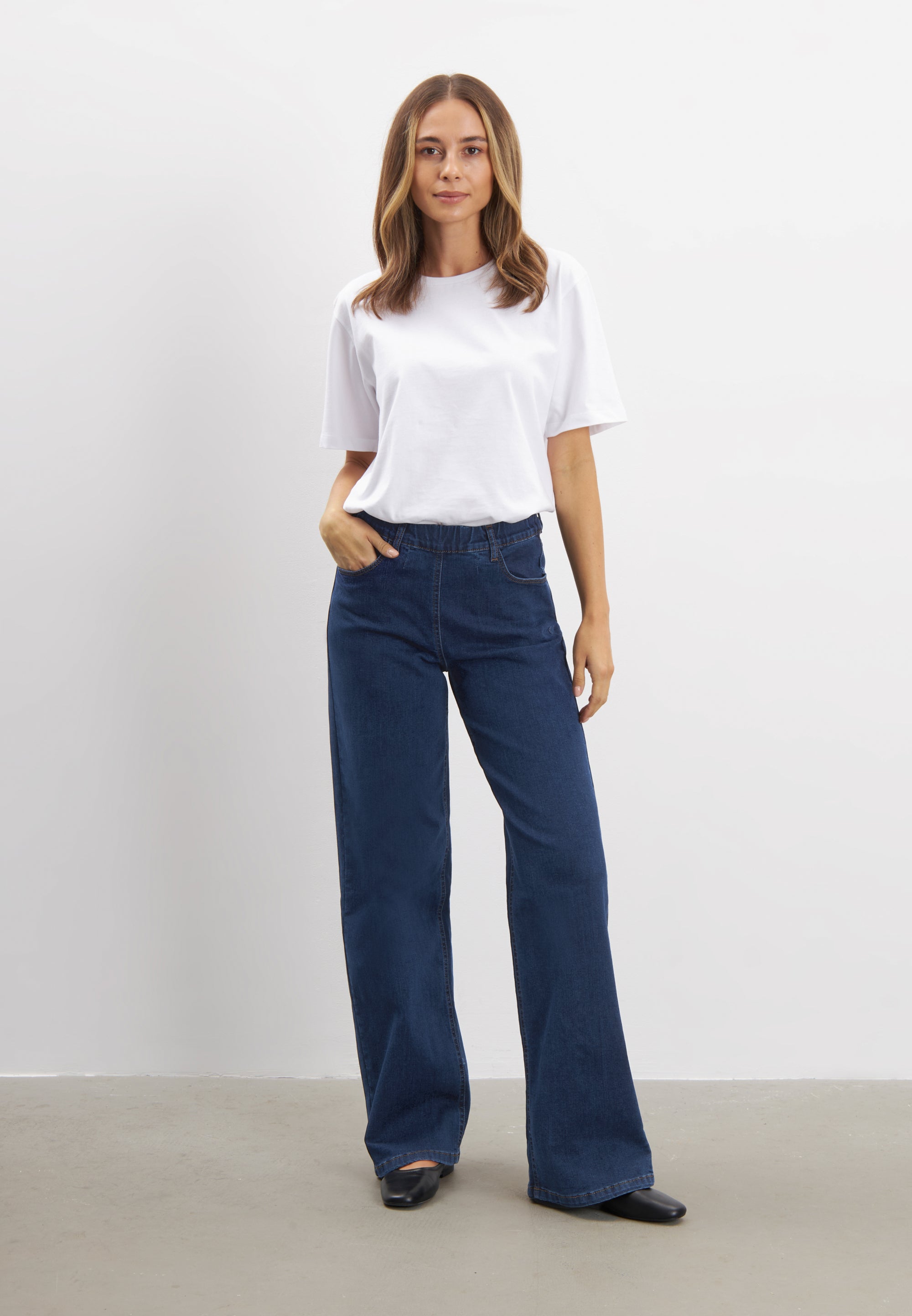 LAURIE Donna Loose - Long Length Trousers LOOSE 40513 Dark Blue Denim