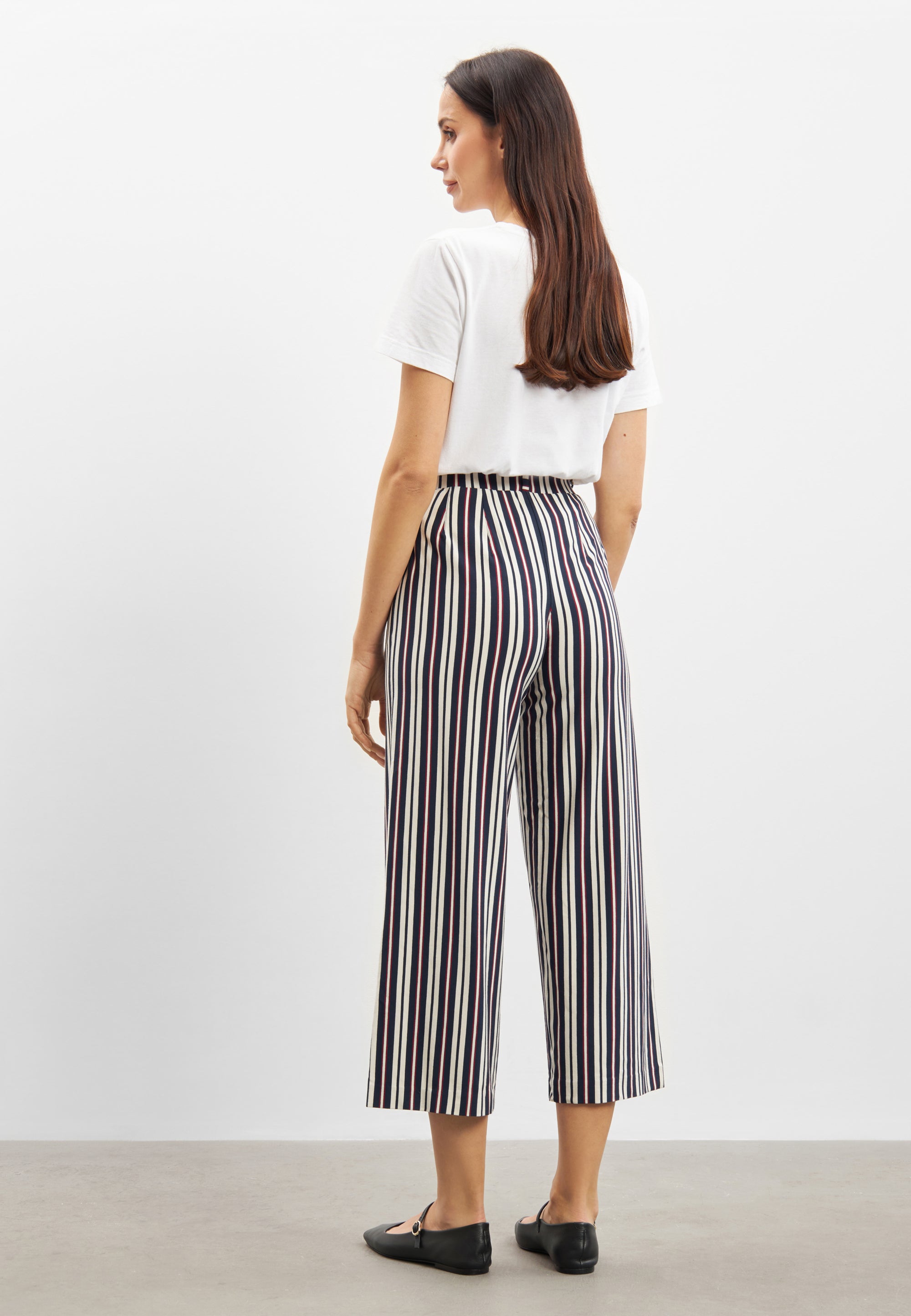 LAURIE Donna Loose Crop Trousers LOOSE 49139 Nautical Stripe