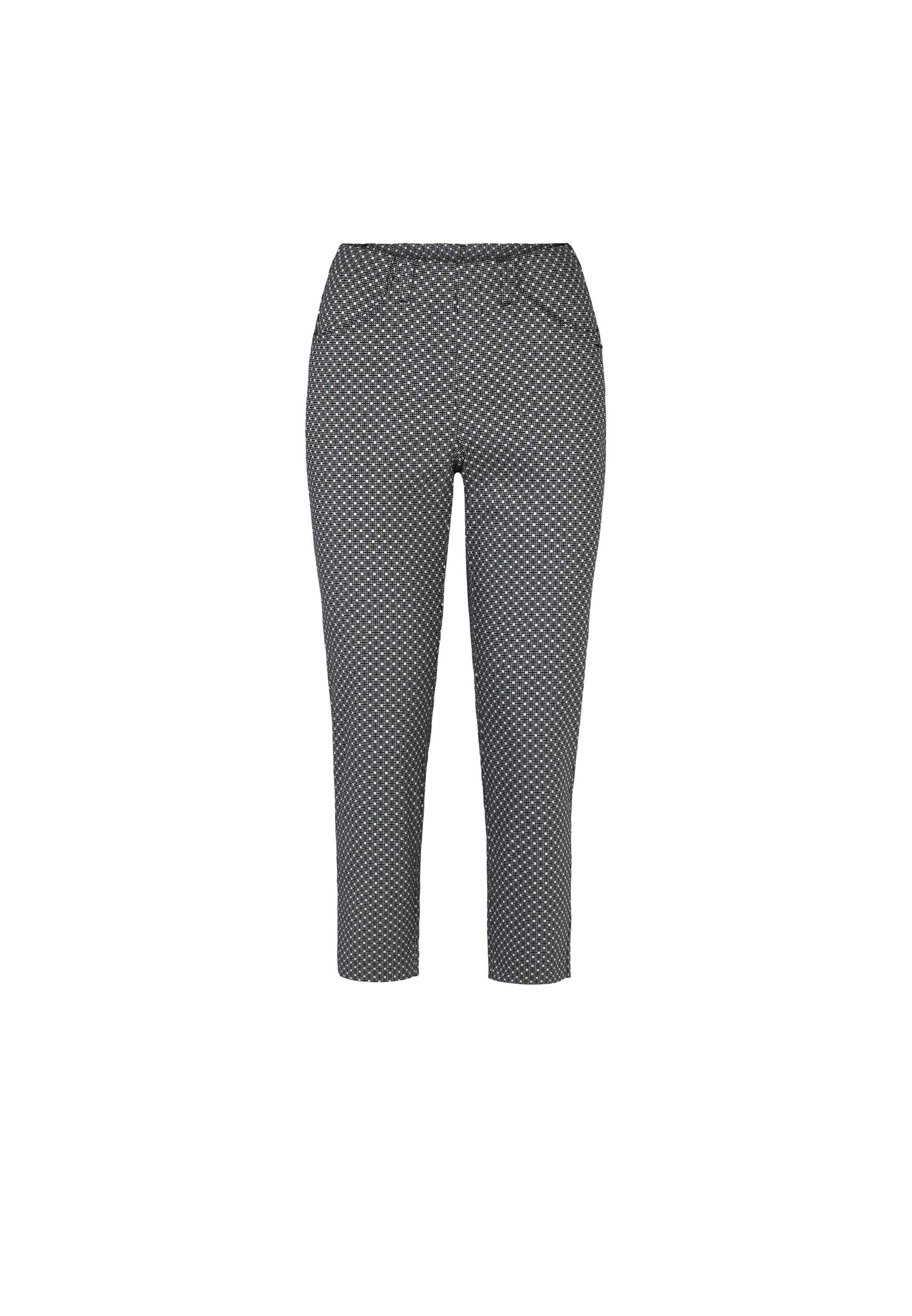 LAURIE Grace - Crop Trousers SLIM 49716 Navy Jacquard