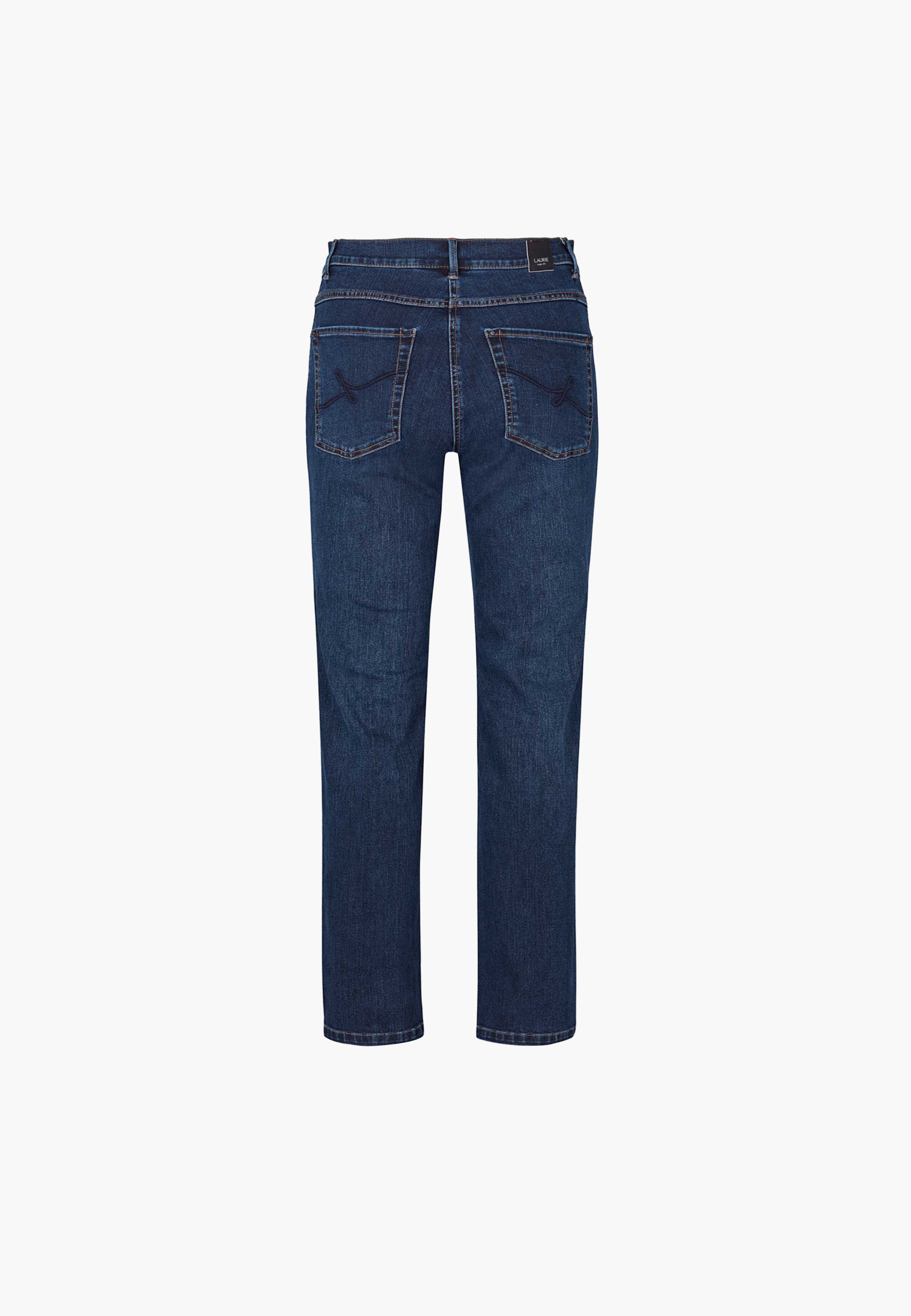 LAURIE  Marple Straight - Medium Length Trousers STRAIGHT 40510 Washed Dark Blue Denim