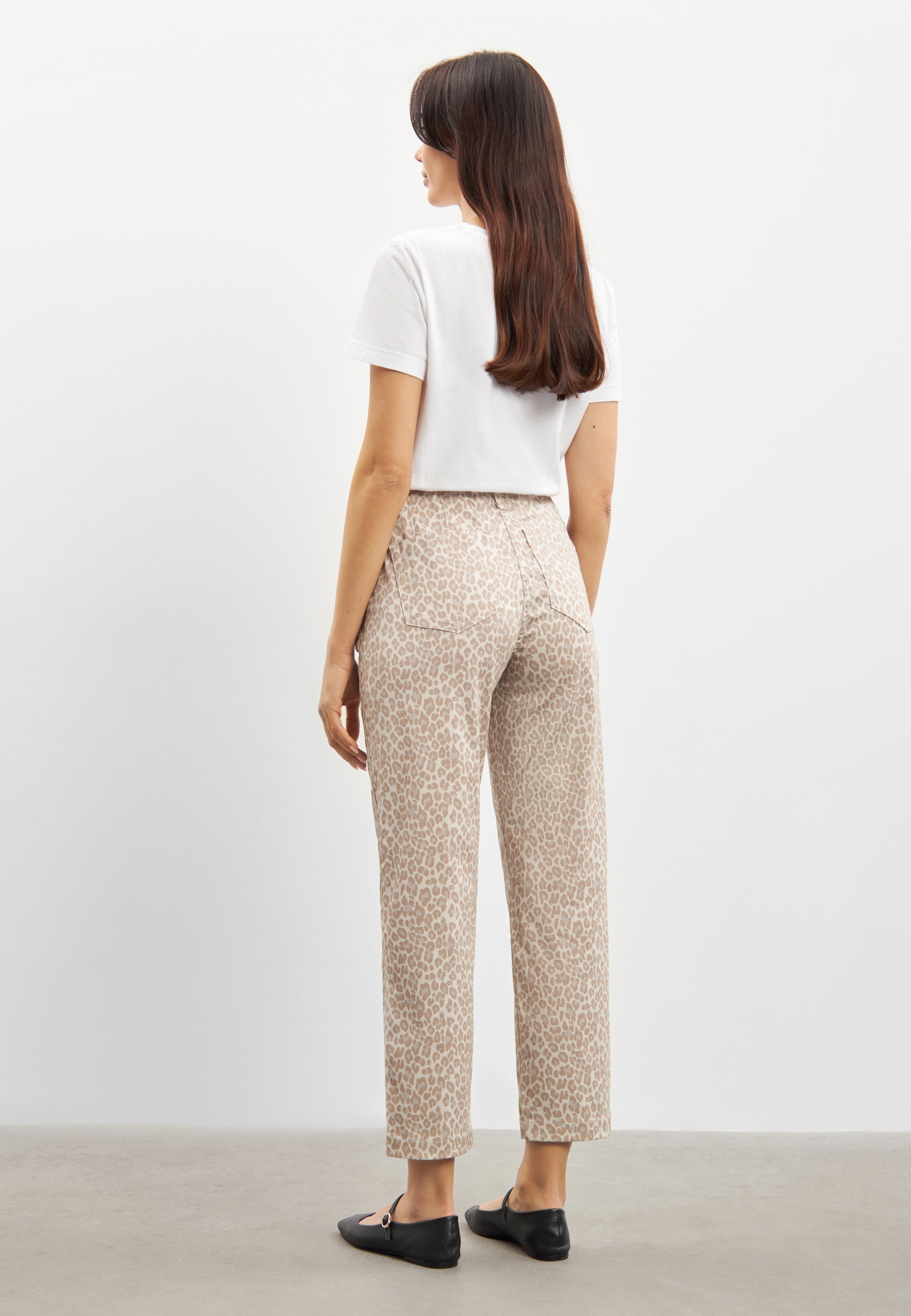 LAURIE Patricia Pure Regular Crop Trousers REGULAR 13036 Birch Leopard