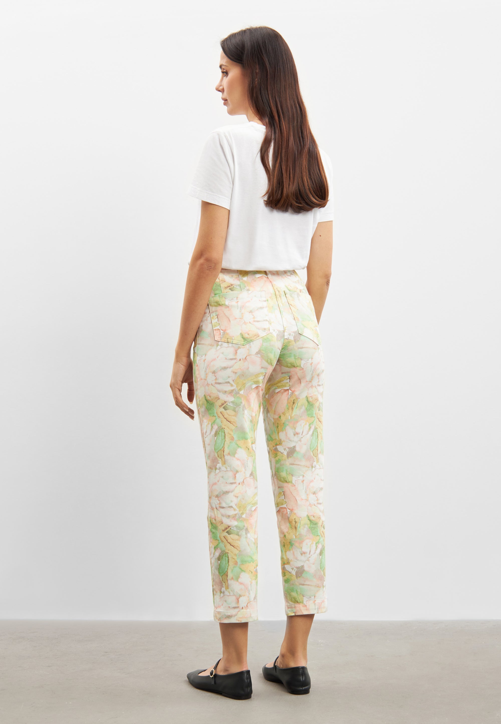 LAURIE Patricia Pure Regular Crop Trousers REGULAR 30036 Rose Watercolour