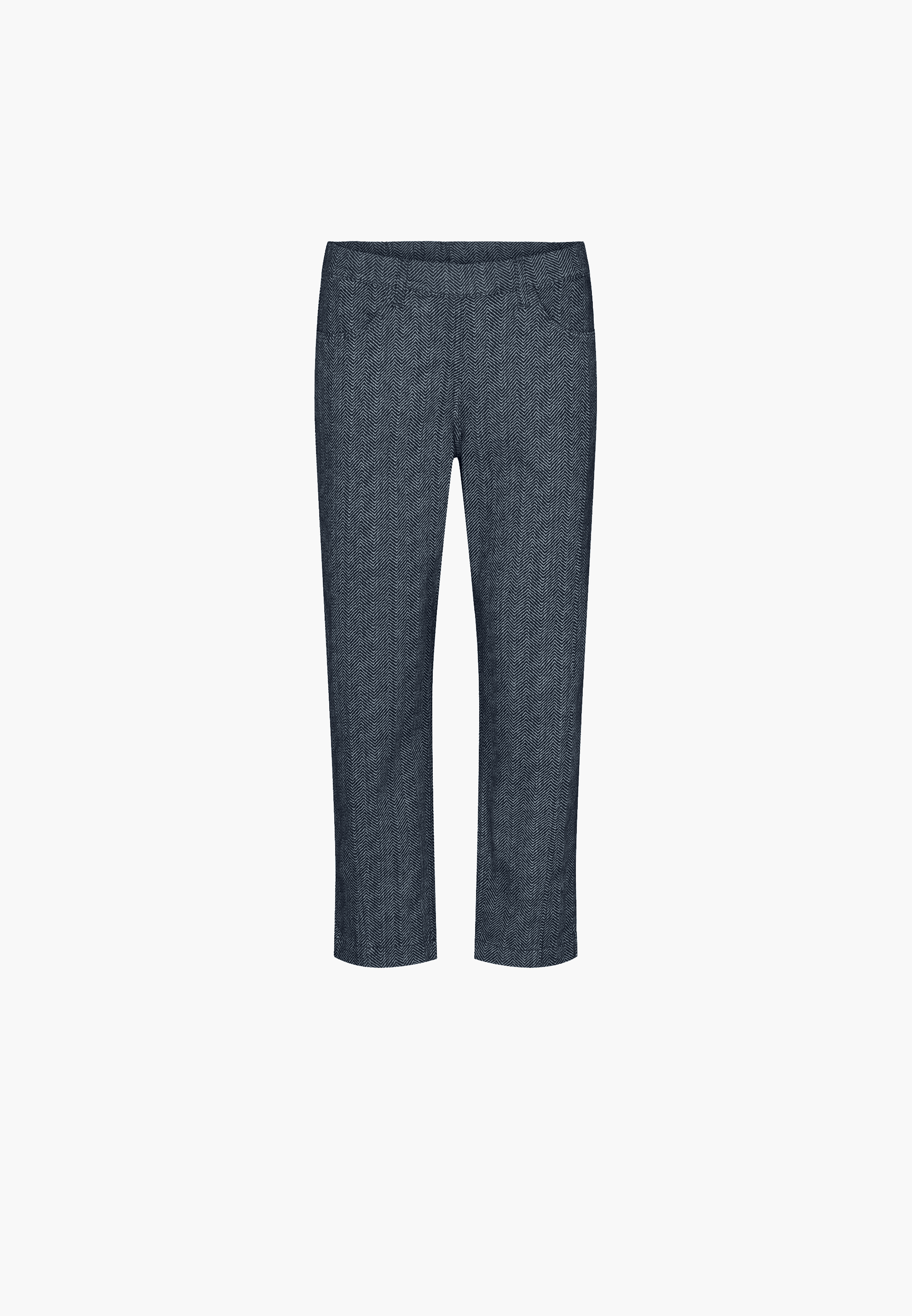 LAURIE Piper Pure Regular Crop Trousers REGULAR 49100 Blue Denim Herringbone