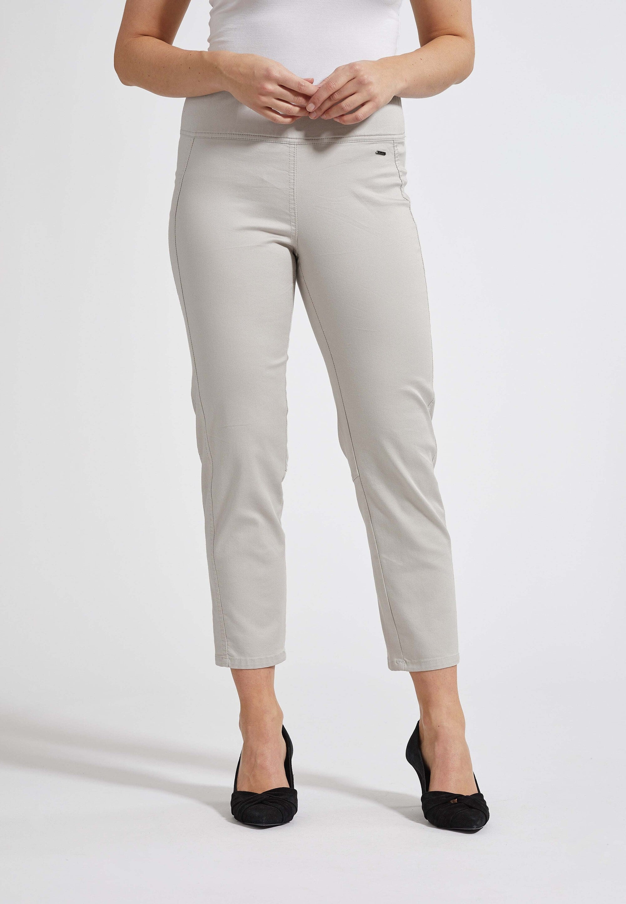 LAURIE  Sara Regular Crop Trousers REGULAR 25107 Grey Sand